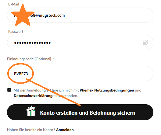 Phemex Einladungscode