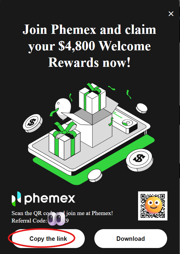 How to Share Your Phemex Invitation Code "BVBE73"